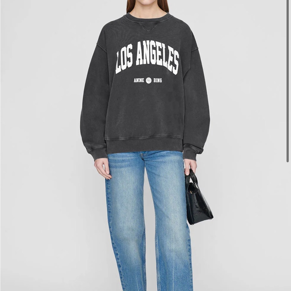 Anine Bing  washed black ‘Los Angeles Sweatshirt’